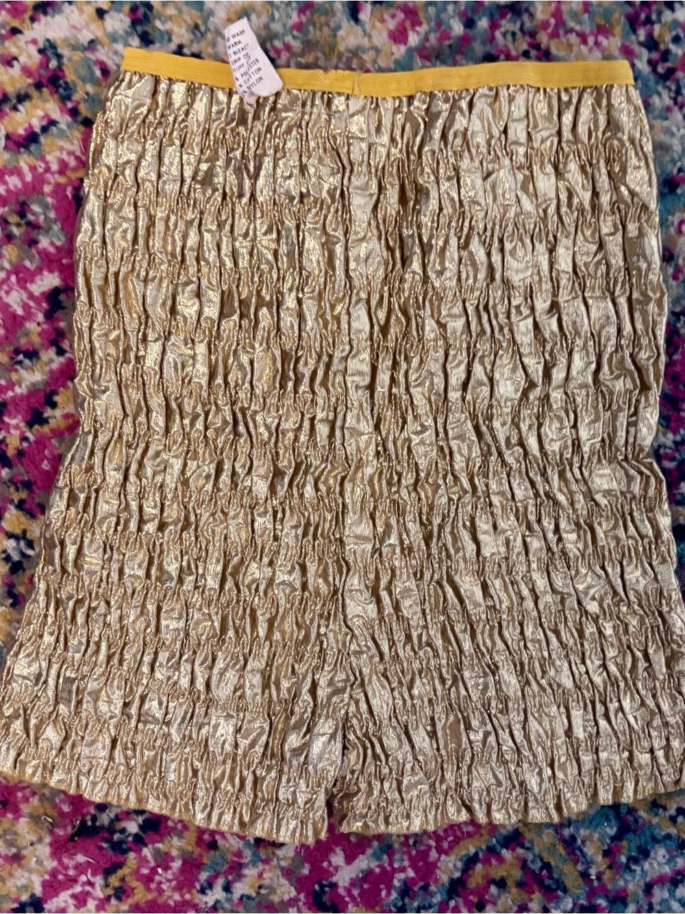 Vintage Malco Modes Pettipants Gold Lame Smocked Square Dance Bloomers Size M